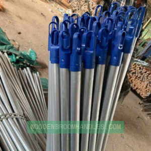 Silver-wooden-broom-handle - long-cap